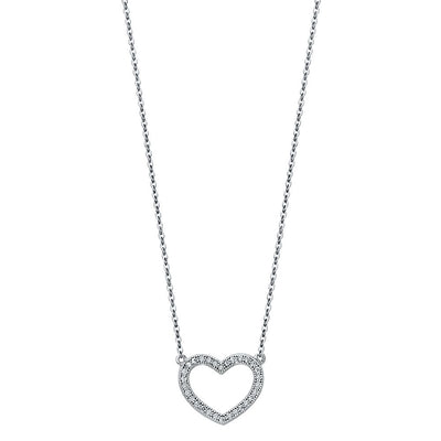 14K White Pave CZ Open Necklace