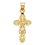 14K Yellow Gold 25mm Crucifix Religious Pendant