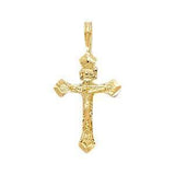 14K Gold 11mm Crucifix Religious Pendant