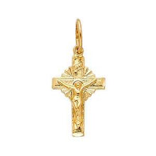Load image into Gallery viewer, 14K Yellow Gold 10mm Crucifix Religious Pendant