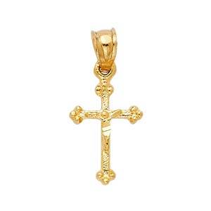 14K Yellow Gold 9mm Crucifix Religious Pendant