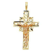 Load image into Gallery viewer, 14K Gold 15mm Two Tone Religious Crucifix Pendant - silverdepot