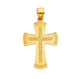 14K Yellow Gold Cross Religious Pendant