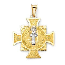 Load image into Gallery viewer, 14k Yellow Gold Cross Jesus Religious Pendant