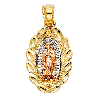 14K Tricolor OUR LADY OF GUADALUPE PENDANT