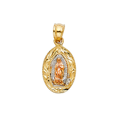 14K Tricolor OUR LADY OF GUADALUPE PENDANT