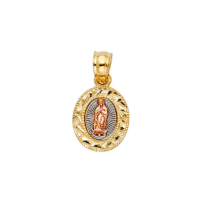 14K Tricolor OUR LADY OF GUADALUPE PENDANT