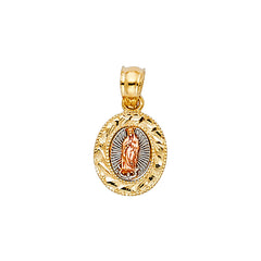 14K Tricolor OUR LADY OF GUADALUPE PENDANT