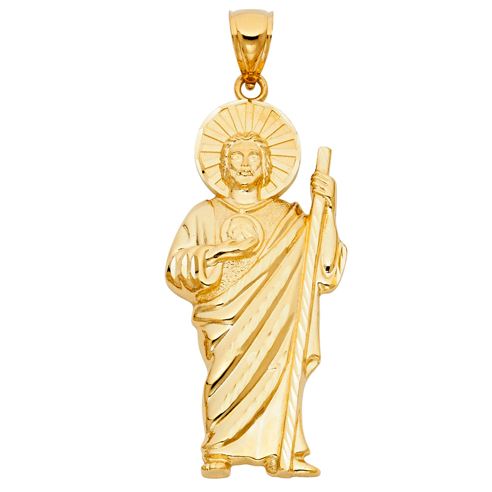 14K Yellow Gold Jesus Religious Pendant