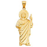 14K Yellow Gold Jesus Religious Pendant