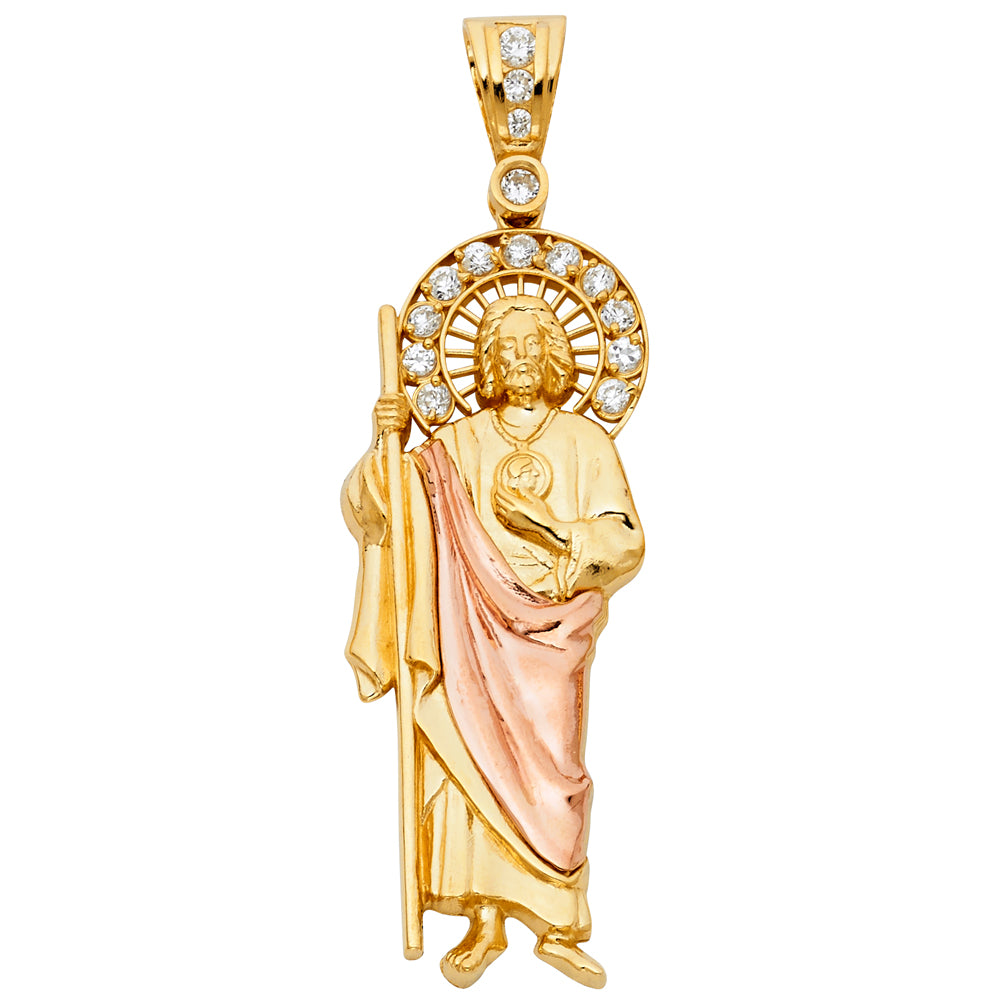 14K Yellow Gold Jesus Religious Pendant