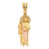 14K Yellow Gold Jesus Religious Pendant