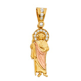 14K Yellow Gold Jesus Religious Pendant