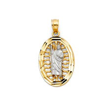 Load image into Gallery viewer, 14k Tri Color Gold Madre Religious Pendant