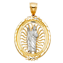 Load image into Gallery viewer, 14k Two Tone Gold Madre Religious Pendant