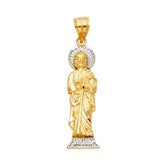 14k Two Tone Gold Jesus Religious Pendant