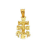 14k Yellow Gold 10mm Religious Cross Of Caravaca Pendant