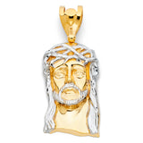 14K Two Tone Jesus Pendant