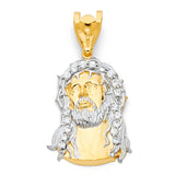 14K Two Tone Jesus Pendant