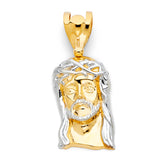 14K Two Tone Jesus Pendant