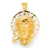 14K Yellow Gold Jesus Pendant