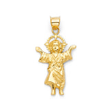 14K Two Tone Praying Jesus Pendant