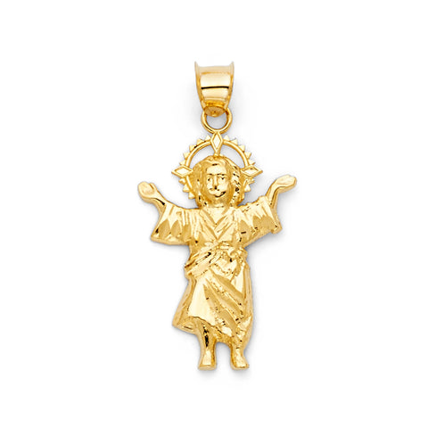 14K Two Tone Praying Jesus Pendant
