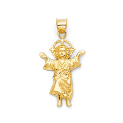 14K Two Tone Praying Jesus Pendant