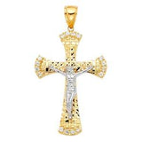 14K Yellow Gold 35mm Religious Crucifix Pendant