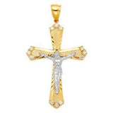 14K Yellow Gold 37mm Religious Crucifix Pendant