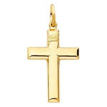 Load image into Gallery viewer, 14K Yellow Gold 18mm Simple Cross Religious Pendant