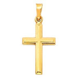 14K Yellow Gold 20mm Cross Religious Pendant