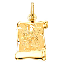 Load image into Gallery viewer, 14K Yellow Gold 14mm Religious Communion Pendant