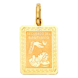 14K Yellow Gold 14mm Religious Baptism Pendant