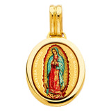 14K Yellow Gold 19mm Religious Milagrosa Pendant