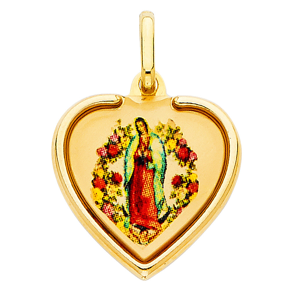 14K Yellow Gold 19mm Religious Devine Infant Religious Jesus Pendant