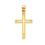 14K Yellow Gold 18mm Cross Religious Pendant