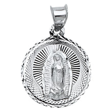 Load image into Gallery viewer, 14K White Gold 16mm Religious Guadalupe Pendant