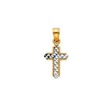 Load image into Gallery viewer, 14K Two Tone 10mm Cross Religious Pendant