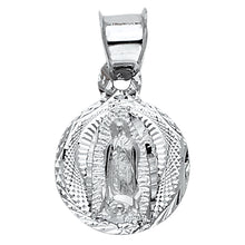 Load image into Gallery viewer, 14K White Gold 11mm Religious Guadalupe Pendant