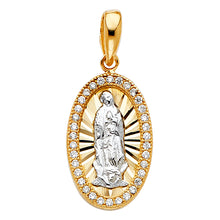 Load image into Gallery viewer, 14K Two Tone 11mm Religious Guadalupe Pendant