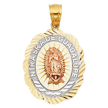 Load image into Gallery viewer, 14K Tri Color 18mm Religious Guadalupe Pendant - silverdepot