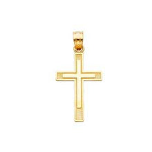 Load image into Gallery viewer, 14K Yellow Gold 15mm Cross Religious Pendant