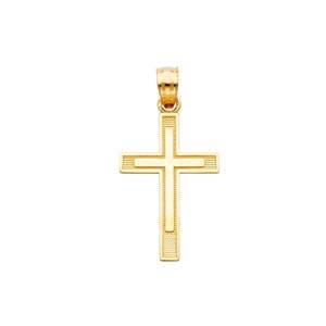 14K Yellow Gold 15mm Cross Religious Pendant