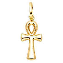 Load image into Gallery viewer, 14K Yellow Gold 10mm Ankh Cross Religious Pendant