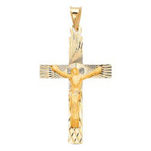 Load image into Gallery viewer, 14K Yellow Gold 25mm Religious Crucifix Stamp Pendant