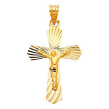 Load image into Gallery viewer, 14K Yellow Gold 20mm Religious Crucifix Stamp Pendant