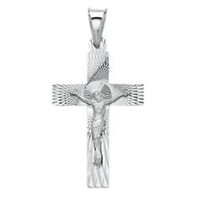 Load image into Gallery viewer, 14K White Gold 18mm Religious Crucifix Stamp Pendant