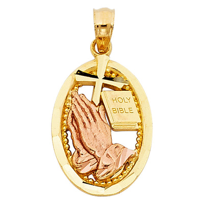 14K Twotone PRAYING HANDS PENDANT