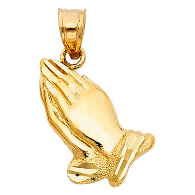 14K Yellow PRAYING HAND PENDANT